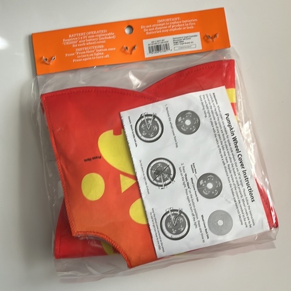 Light Up Pumpkin Bicycle Wheel Covers Set‎ Halloween Party Decor NEW - Picture 3 of 6